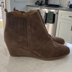 Franco Sarto Tan Suede Wedge Booties